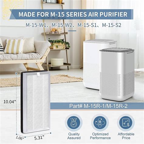 ーアルによ 4 Pack Ma 15 Air Purifier Replacement Filter Mestica H13 True Hepa Air Filter Compatible