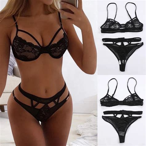 Ensemble De Sous V Tements Sexy Pour Femmes Culotte Et Soutien Gorge