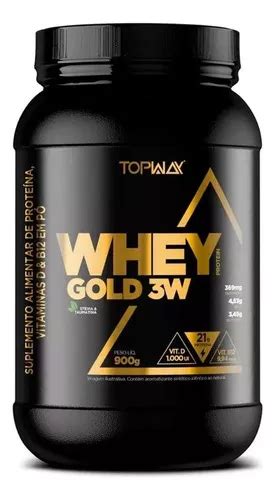 Whey Protein Gold 900g Topway Sabor Cookies MercadoLivre