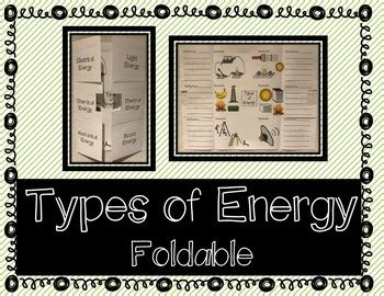 Types Of Energy Interactive Notebook Foldable By Kacanich S Creations