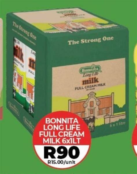 BONNITA LONG LIFE FULL CREAM MILK 6x1LT Offer At 1UP