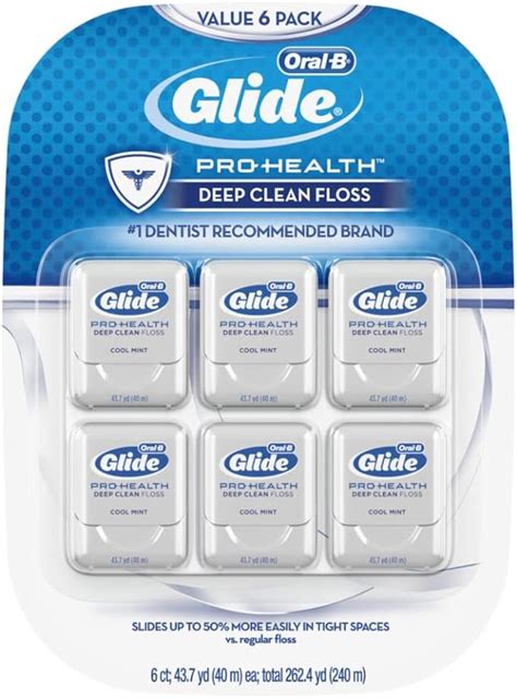 Oral B Glide Cool Mint Deep Clean Floss 6 Count Glide