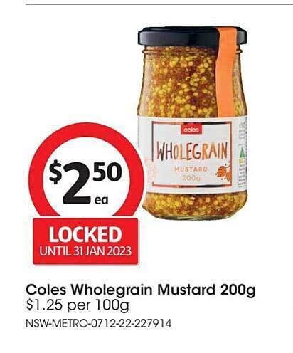 Coles Wholegrain Mustard G Offer At Coles