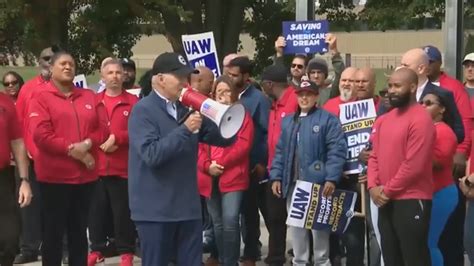 Biden Urges Striking Auto Workers To Stick With It In Picket Line