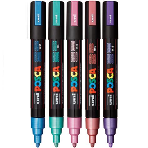 Uni Posca Paint Marker Art Pens Pc M Medium Set Of Metallic Colours