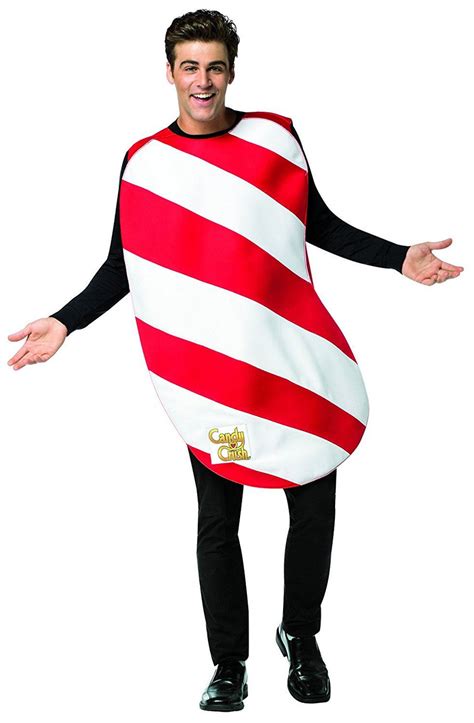 Candy Crush Red Striped Candy Adult Funny Mens Halloween Costume Sweet