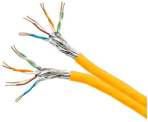 PremiumX CAT 7A S FTP Duplex Verlegekabel 50m Gelb Ab 80 90