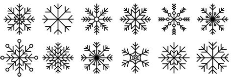 Schneeflocke Variationen Icon Sammlung Schneeflocke Symbole Festgelegt