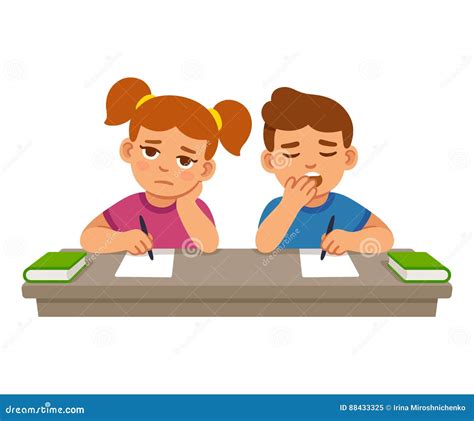 Bored Student Kids At School Classroom In Desk Royalty-Free Stock Photo ...