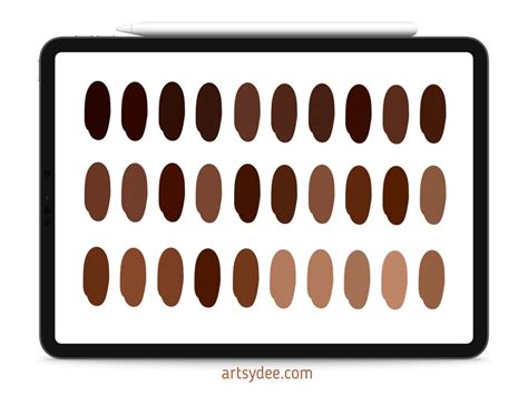 Brunette Hair Color Procreate Palette Color Palette Deep Autumn