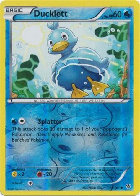 Pokemon Ducklett 29 101 Common Reverse Holo Plasma Blast LP