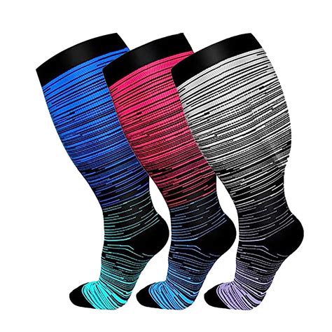 Haxmnou Plus Size Pressure Socks High Elastic Socks Warm Socks For