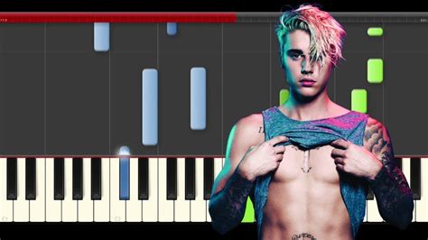 Justin Bieber Love Yourself Piano Midi Tutorial Sheet Partitura La