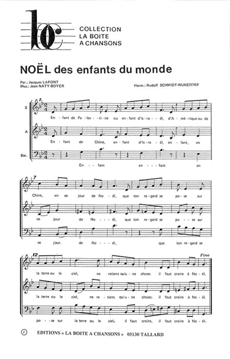 La Partition Gratuite De Noël Des Enfants Du Monde 2024 Un Chant D