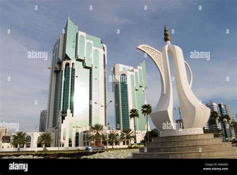 Salam Tower Coffee Pot West Bay Doha Qatar Stock Photo Alamy