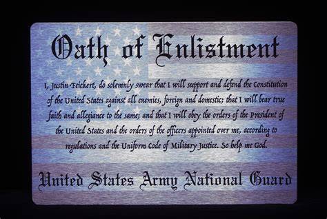 Oath Of Enlistment Personalized Military Sign On Brushed Metal 13