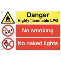 Sitesafe 400 X 600mm Danger Highly Flammable LPG N At Zoro