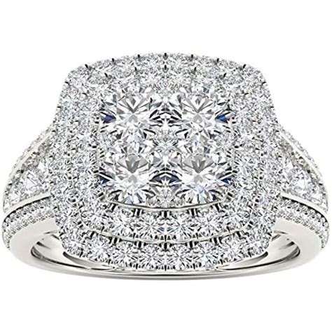 Diamond2deal 150cttw Round Cut I2 H I Diamond 10k White Gold Halo