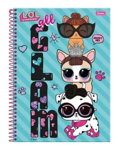 Kit 4 Caderno Escolar Universitário Espiral 96 Folhas Pets