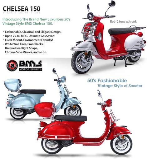 Two Scooters Are Shown In Three Different Colors And Sizes One Is Red The Other Is Blue