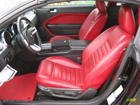 Red Leather Interior 2005 Ford Mustang GT Premium Convertible Photo ...