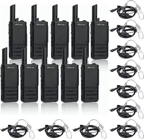 Walkie-Talkies(10 Pack) With Earpiece(10 Pack), Usb-C Rechargeable Two ...