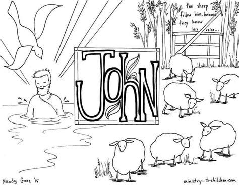 "John" Bible Book Coloring Page - Ministry-To-Children