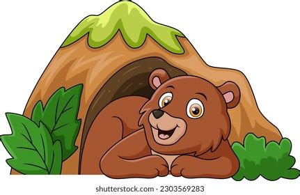 Cute Little Bear Cartoon Cave Stock Vector (Royalty Free) 2303569283 ...