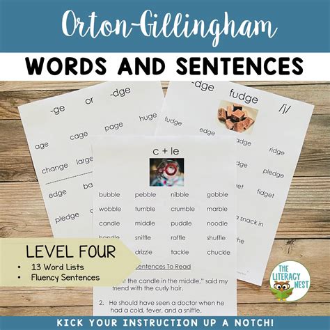 Decodable Word Lists Sentences For Orton Gillingham Lessons Level 4