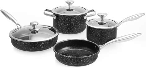 Aufranc 7pcs Nonstick Pots And Pans Set Stainless Steel Non Stick