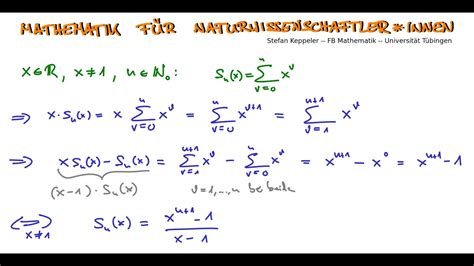 Summen B Geometrische Summe Ohne Vollst Ndige Induktion Youtube