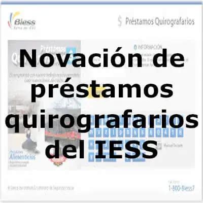 Novaci N De Pr Stamos Quirografarios Del Iess Elyex