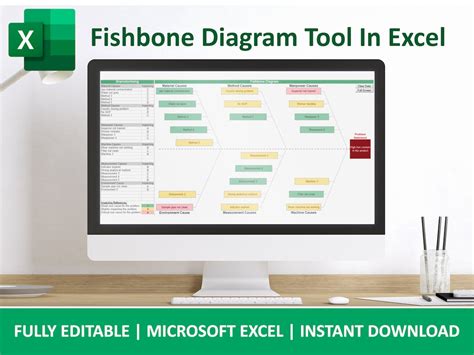 Professional Fishbone Diagram Excel Sheet Template for Root Cause ...