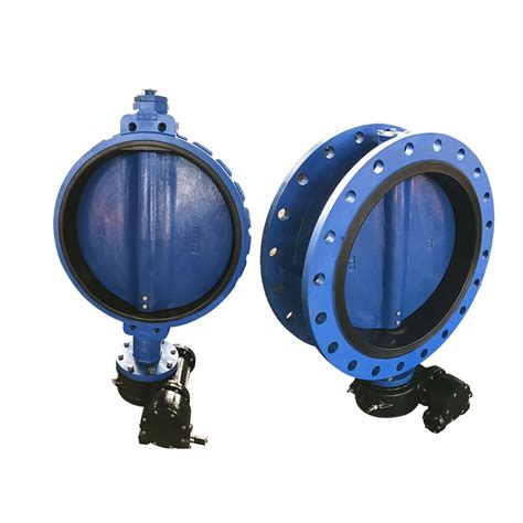 Worm Gear Double Flanged Center Line Resilient Seated Butterfly Valve