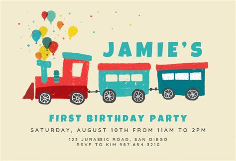 12 Glamorous Train Birthday Invitation Template Free For You Birthday