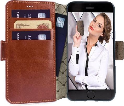 Bouletta Lederen Iphone Se Bookcase Hoesje Burned Cognac