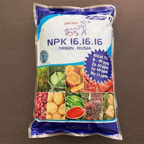 Jual Pupuk NPK Pak Tani 16 16 16 Biru Kemasan 1 Kg Shopee Indonesia