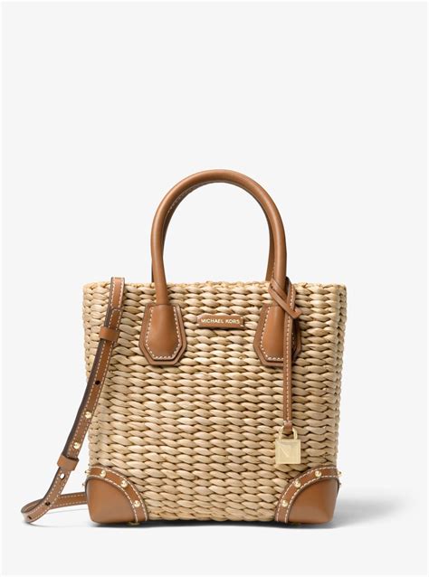 Michael Kors Malibu Woven Straw Crossbody Bag Lyst