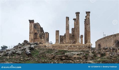 Templo De Zeus Cerca De La Puerta Del Sur En Las Ruinas De La Gran