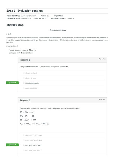 Quimica General S S Evaluaci N Continua Studocu