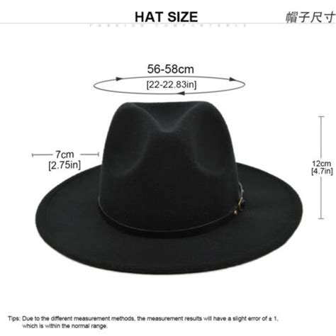 Wide Brim Wool Felt Fedora Panama Cowboy Girl Hat Casual Jazz Cap For