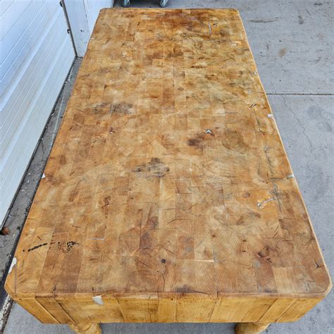 Antique French Butcher Block Antiquities Warehouse