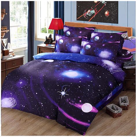 3D Space Planet Printed Bedding Set Quilt Pillowcase Bed Sheet 4Ps 2016