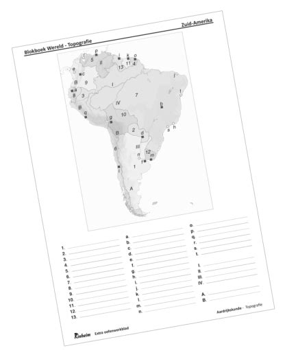 Aardrijkskunde Topografie Wereld Zuid Amerika Educatieve Uitgeverij