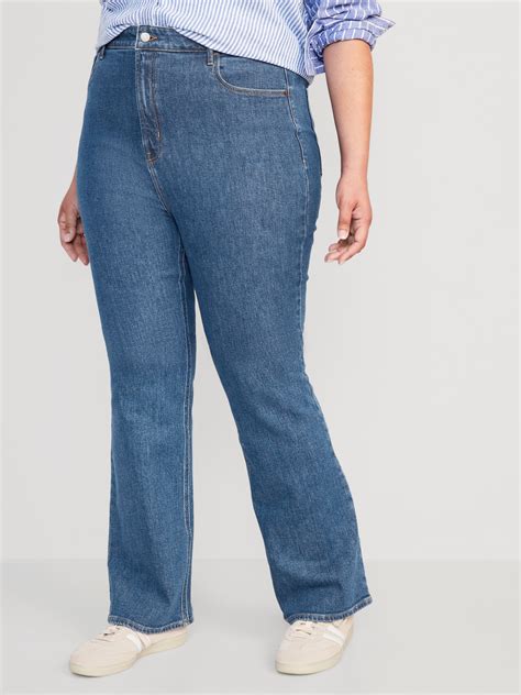 Higher High Waisted Cotton Hemp Blend Flare Jeans Old Navy