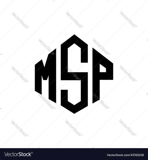 Msp letter logo design with polygon shape Vector Image