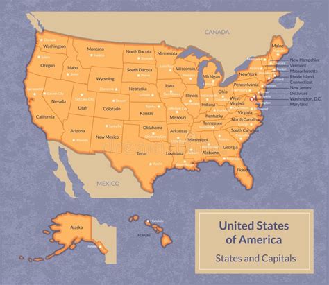 Usa Map With Capitals And Major Cities