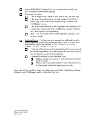 Wyoming Checklist For Packet Petitioner Establishment Of Custody