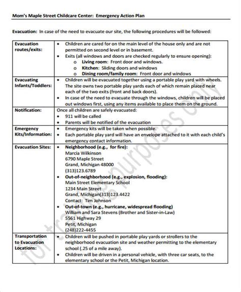 9 Child Care Plan Templates Word Pdf Format Download