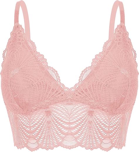 Lingerlove Women Sexy Lace Bralette Top Everyday Bra With Removable Padded